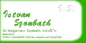 istvan szombath business card